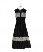 HER LIP TOハーリップトゥ）の古着「Scala Lace-Trimmed Dress」｜ブラック
