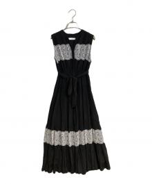 HER LIP TO（ハーリップトゥ）の古着「Scala Lace-Trimmed Dress」｜ブラック