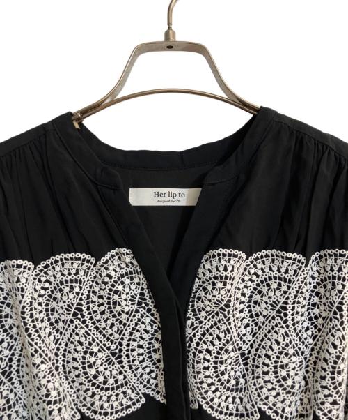 HER LIP TO（ハーリップトゥ）Her lip to (ハーリップトゥ) Scala Lace-Trimmed Dress ブラック サイズ:Ｓの古着・服飾アイテム