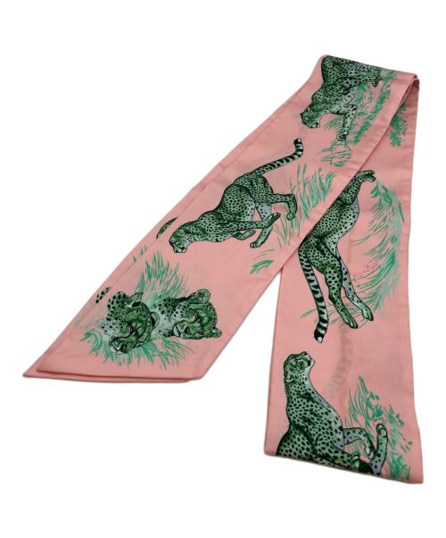 HERMES（エルメス）HERMES (エルメス) Maxi-twilly slim Cheetahs/マキシツイリー スリム チーター ピンクの古着・服飾アイテム