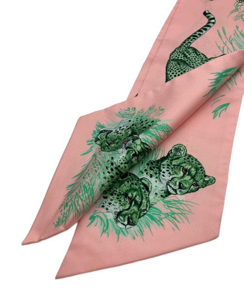 HERMES（エルメス）HERMES (エルメス) Maxi-twilly slim Cheetahs/マキシツイリー スリム チーター ピンクの古着・服飾アイテム