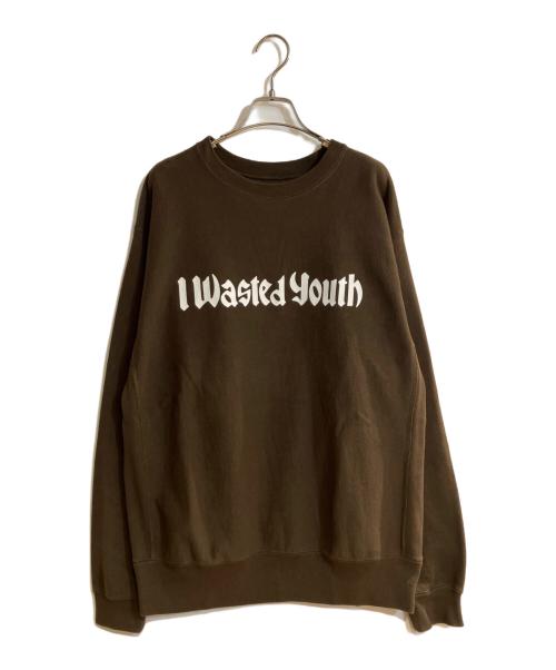 WASTED YOUTH（ウェイステッドユース）Wasted Youth (ウェイステッドユース) ロゴプリントスウェット ブラウン サイズ:XLの古着・服飾アイテム