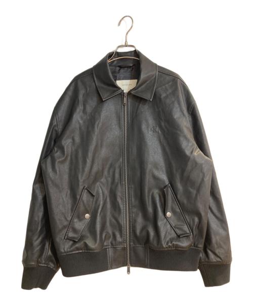 Calvin Klein Jeans（カルバンクラインジーンズ）Calvin Klein Jeans (カルバンクラインジーンズ) フェイクレザーボンバージャケット ブラック サイズ:Mの古着・服飾アイテム