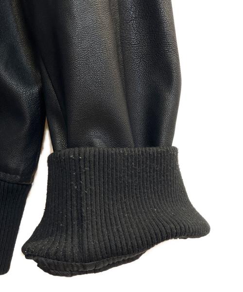 Calvin Klein Jeans（カルバンクラインジーンズ）Calvin Klein Jeans (カルバンクラインジーンズ) フェイクレザーボンバージャケット ブラック サイズ:Mの古着・服飾アイテム