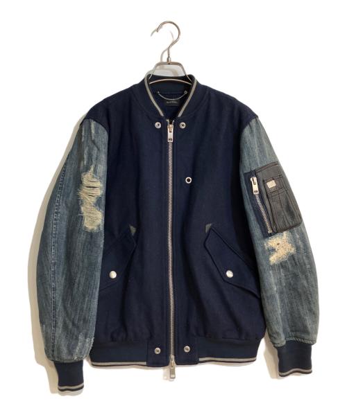DIESEL（ディーゼル）DIESEL (ディーゼル) ダメージ加工スタジャン ネイビー サイズ:XSの古着・服飾アイテム