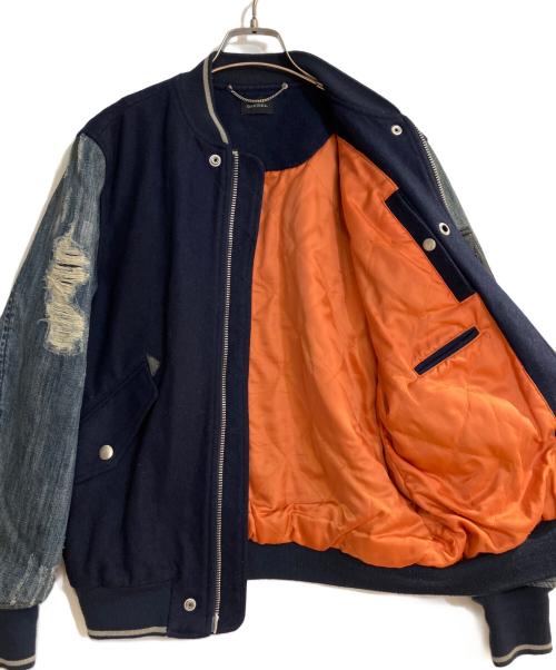 DIESEL（ディーゼル）DIESEL (ディーゼル) ダメージ加工スタジャン ネイビー サイズ:XSの古着・服飾アイテム