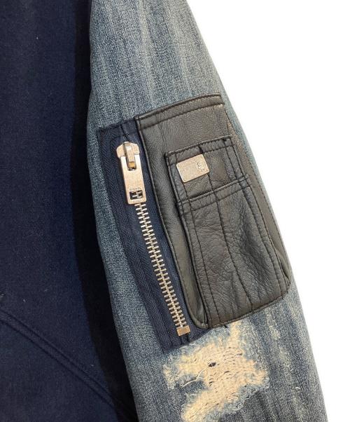 DIESEL（ディーゼル）DIESEL (ディーゼル) ダメージ加工スタジャン ネイビー サイズ:XSの古着・服飾アイテム