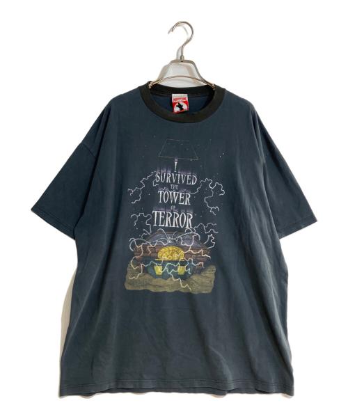 MICKEY（ミッキー）MICKEY (ミッキー) TOWER OF TERRORプリントTシャツ/タワーオブテラー ネイビー サイズ:XLの古着・服飾アイテム