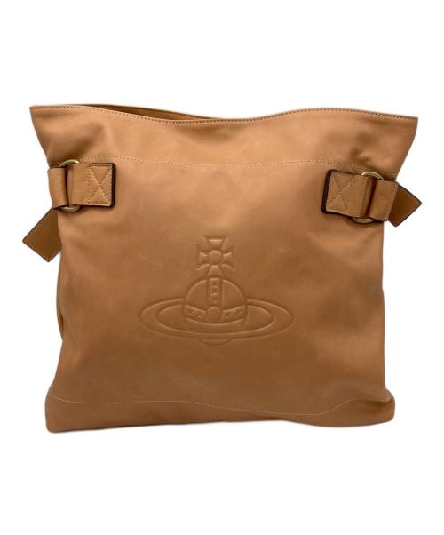 Vivienne Westwood（ヴィヴィアンウエストウッド）Vivienne Westwood (ヴィヴィアンウエストウッド) オーブエンボスレザーショルダーバッグ オレンジの古着・服飾アイテム