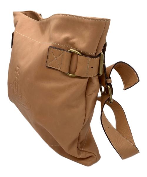Vivienne Westwood（ヴィヴィアンウエストウッド）Vivienne Westwood (ヴィヴィアンウエストウッド) オーブエンボスレザーショルダーバッグ オレンジの古着・服飾アイテム