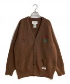 WACKO MARIA×HIGH TIMESワコマリア×ハイ タイムズ）の古着「ロゴ刺繍ニットカーディガン」｜ブラウン