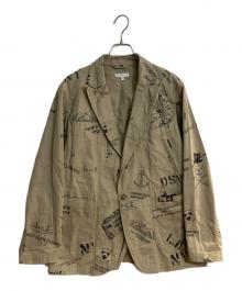 Engineered Garments（エンジニアド ガーメンツ）の古着「BEDFORD JACKET -GRAFFITI PRINT FLAT TWILL-」｜ベージュ