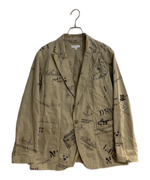 Engineered Garments（エンジニアド ガーメンツ）Engineered Garments (エンジニアド ガーメンツ) BEDFORD JACKET -GRAFFITI PRINT FLAT TWILL- ベージュ サイズ:XSの古着・服飾アイテム
