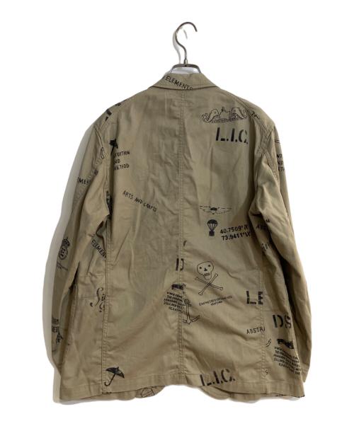 Engineered Garments（エンジニアド ガーメンツ）Engineered Garments (エンジニアド ガーメンツ) BEDFORD JACKET -GRAFFITI PRINT FLAT TWILL- ベージュ サイズ:XSの古着・服飾アイテム