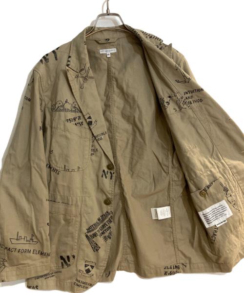 Engineered Garments（エンジニアド ガーメンツ）Engineered Garments (エンジニアド ガーメンツ) BEDFORD JACKET -GRAFFITI PRINT FLAT TWILL- ベージュ サイズ:XSの古着・服飾アイテム