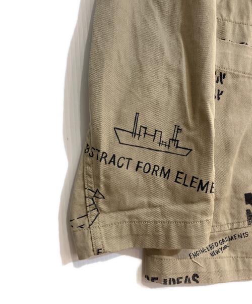 Engineered Garments（エンジニアド ガーメンツ）Engineered Garments (エンジニアド ガーメンツ) BEDFORD JACKET -GRAFFITI PRINT FLAT TWILL- ベージュ サイズ:XSの古着・服飾アイテム