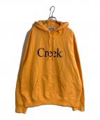 Creek×MIN-NANOクリーク×ミンナノ）の古着「別注ロゴプリントパーカー」｜オレンジ