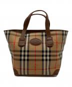 BURBERRYバーバリー）の古着「シャドーホース舟形ノバチェックトートバッグ」｜ベージュ