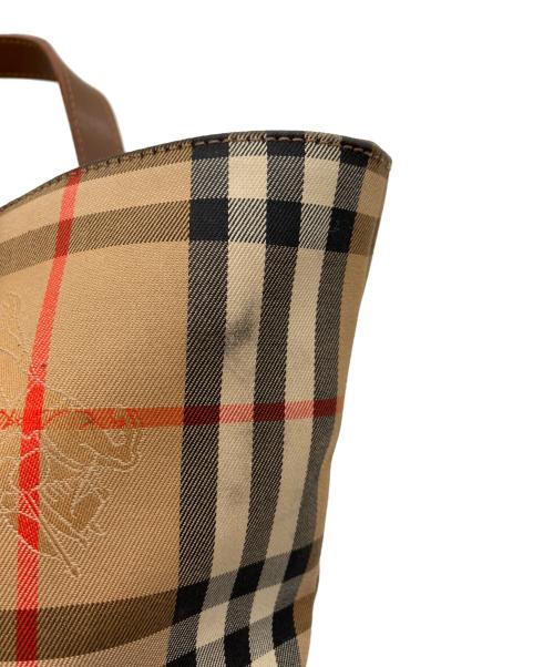 BURBERRY（バーバリー）BURBERRY (バーバリー) シャドーホース舟形ノバチェックトートバッグ ベージュの古着・服飾アイテム