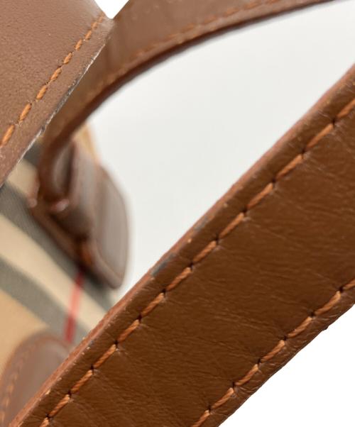 BURBERRY（バーバリー）BURBERRY (バーバリー) シャドーホース舟形ノバチェックトートバッグ ベージュの古着・服飾アイテム