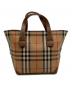 BURBERRY (バーバリー) シャドーホース舟形ノバチェックトートバッグ ベージュ：10000円
