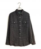 BROWN by 2-tacsブラウンバイツータックス）の古着「Wool silk milled flannel/ウール シルク ミルド フランネル」｜ネイビー