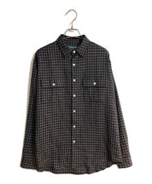 BROWN by 2-tacs（ブラウンバイツータックス）の古着「Wool silk milled flannel/ウール シルク ミルド フランネル」｜ネイビー