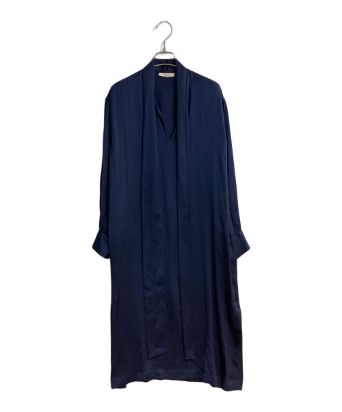 CELINE（セリーヌ）CELINE (セリーヌ) シルク100% ボウタイワンピース ネイビー サイズ:34の古着・服飾アイテム