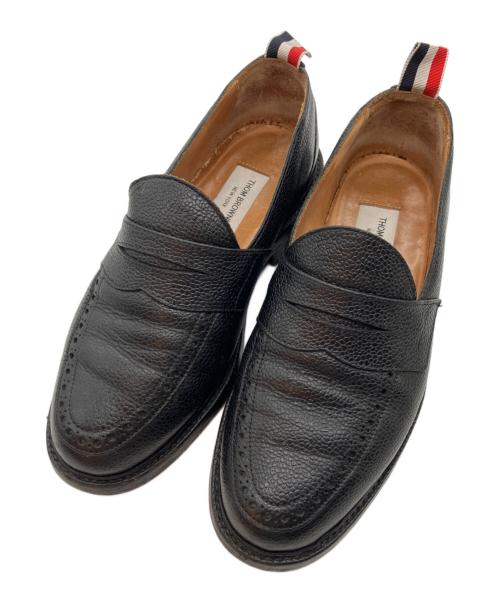 Thom Browne（トムブラウン）Thom Browne (トムブラウン) ペブルグレイン ペニーローファー ブラック サイズ:US7.5の古着・服飾アイテム