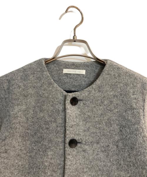 GALERIE VIE（ギャルリーヴィー）GALERIE VIE (ギャルリーヴィー) ファインブークレー クルーネックジャケット グレー サイズ:Fの古着・服飾アイテム