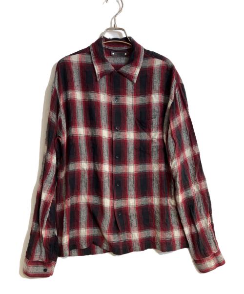MINEDENIM（マインデニム）MINEDENIM (マインデニム) Nep Check Open Collar L/S Shirt（ネップ チェック オープン カラー エルエス シャツ） レッド サイズ:1の古着・服飾アイテム