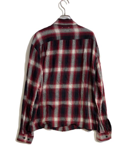 MINEDENIM（マインデニム）MINEDENIM (マインデニム) Nep Check Open Collar L/S Shirt（ネップ チェック オープン カラー エルエス シャツ） レッド サイズ:1の古着・服飾アイテム