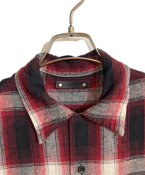 MINEDENIM（マインデニム）MINEDENIM (マインデニム) Nep Check Open Collar L/S Shirt（ネップ チェック オープン カラー エルエス シャツ） レッド サイズ:1の古着・服飾アイテム
