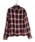 MINEDENIM（マインデニム）の古着「Nep Check Open Collar L/S Shirt（ネップ チェック オープン カラー エルエス シャツ）」｜レッド