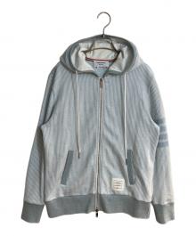 Thom Browne（トムブラウン）の古着「4-Bar ストライプ ジップアップ フーディー」｜ブルー