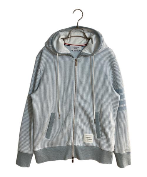 Thom Browne（トムブラウン）Thom Browne (トムブラウン) 4-Bar ストライプ ジップアップ フーディー ブルー サイズ:2の古着・服飾アイテム