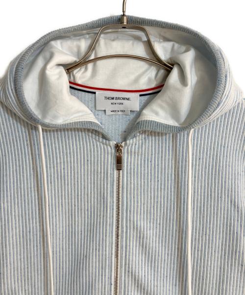 Thom Browne（トムブラウン）Thom Browne (トムブラウン) 4-Bar ストライプ ジップアップ フーディー ブルー サイズ:2の古着・服飾アイテム