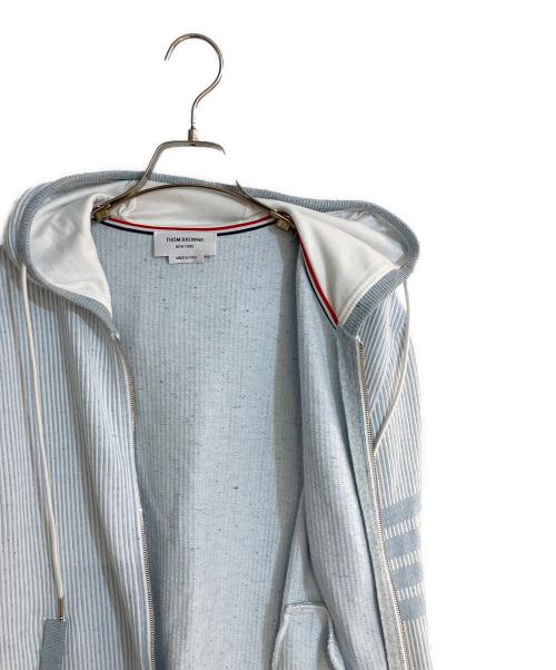 Thom Browne（トムブラウン）Thom Browne (トムブラウン) 4-Bar ストライプ ジップアップ フーディー ブルー サイズ:2の古着・服飾アイテム