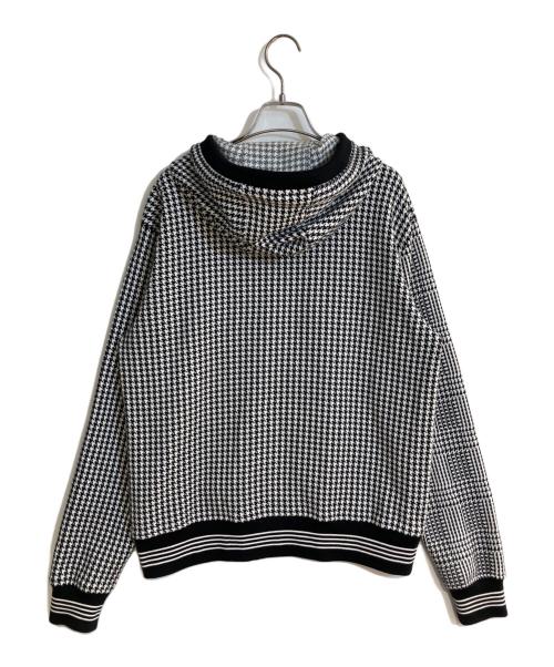 Thom Browne（トムブラウン）Thom Browne (トムブラウン) 千鳥格子柄4-BARジップパーカー ホワイトの古着・服飾アイテム
