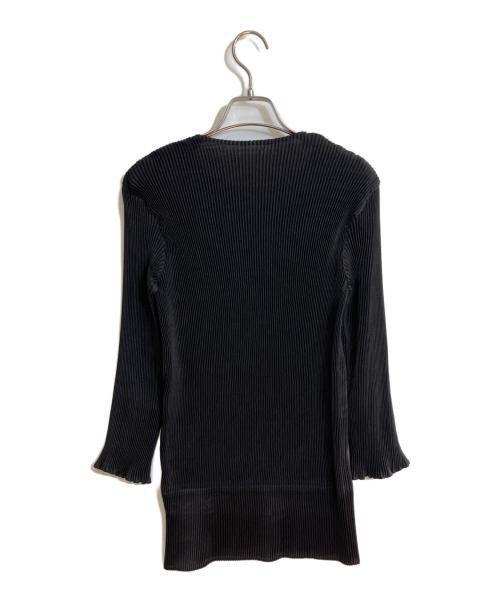 ISSEY MIYAKE（イッセイミヤケ）ISSEY MIYAKE (イッセイミヤケ) 97SSチェックプリーツカットソー ブラック サイズ:Mの古着・服飾アイテム