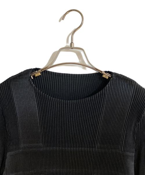 ISSEY MIYAKE（イッセイミヤケ）ISSEY MIYAKE (イッセイミヤケ) 97SSチェックプリーツカットソー ブラック サイズ:Mの古着・服飾アイテム