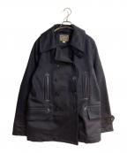 EIGHT Gエイトジー）の古着「19oz. MIDNIGHT DENIM DOUBLE LONG COAT/オンス ミッドナイト デニム ダブル ロング コート」｜ネイビー
