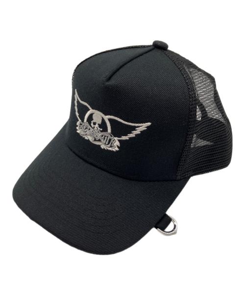 AEROSMITH（エアロスミス）AEROSMITH (エアロスミス) Mastermind JAPAN (マスターマインド ジャパン) Wing And Skull Logo Cap/ウィング アンド スカル ロゴ キャップ ブラックの古着・服飾アイテム