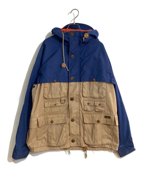 RALPH LAUREN（ラルフローレン）RALPH LAUREN (ラルフローレン) マルチポケットマウンテンパーカー ネイビー×ベージュ サイズ:Lの古着・服飾アイテム