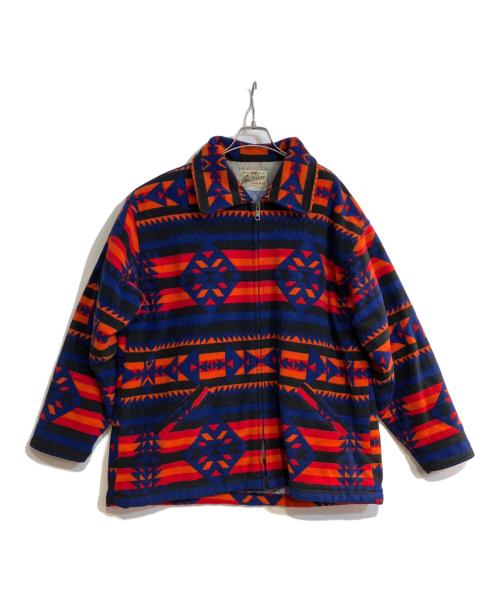 LEVI'S（リーバイス）LEVI'S (リーバイス) チマヨ柄ジップアップジャケット オレンジ×ネイビー サイズ:Ｌの古着・服飾アイテム
