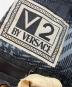 中古・古着 V2 BY VERSACE (ヴェルサーチ V2) グリークボタンストライプウールフーデットコート ブラック サイズ:50：25000円
