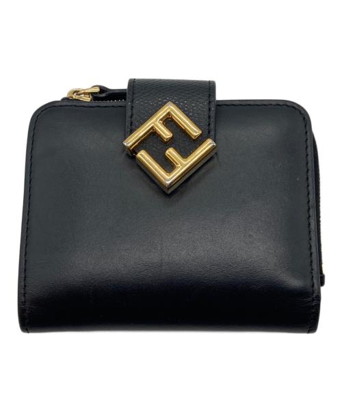 FENDI（フェンディ）FENDI (フェンディ) FF DIAMOND コンパクトウォレット ブラックの古着・服飾アイテム