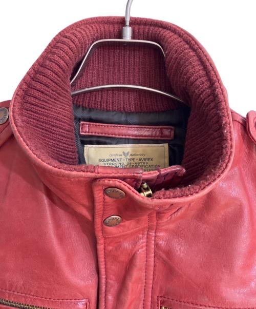 AVIREX（アヴィレックス）AVIREX (アヴィレックス) ミッドゾーンレザージャケット レッド サイズ:Mの古着・服飾アイテム