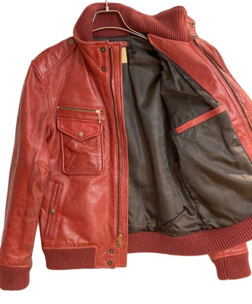 AVIREX（アヴィレックス）AVIREX (アヴィレックス) ミッドゾーンレザージャケット レッド サイズ:Mの古着・服飾アイテム