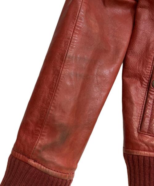 AVIREX（アヴィレックス）AVIREX (アヴィレックス) ミッドゾーンレザージャケット レッド サイズ:Mの古着・服飾アイテム